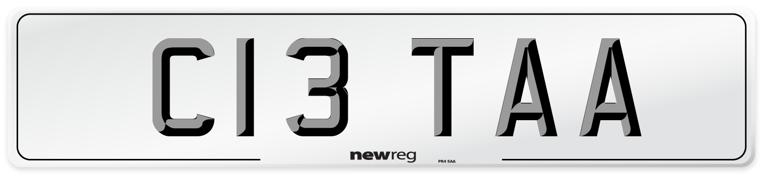C13 TAA Number Plate from New Reg